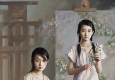 安靜油畫_兩個女中學生_高清圖片下載