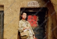 王國斌油畫_新婚房門口的遙望_高清大圖下載