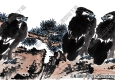 李苦禪國(guó)畫_三只鷹_高清大圖下載