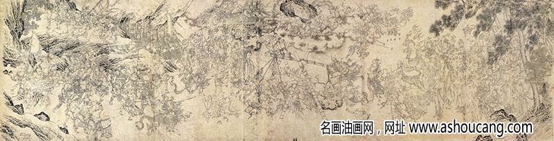 元 朱玉《揭缽圖》國(guó)畫(huà)高清大圖下載