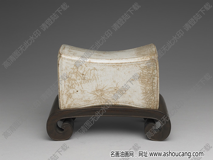 北宋 青白瓷水波紋枕 高清大圖下載