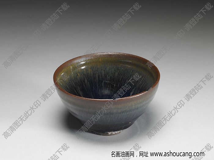 宋 建窯黑釉兔毫盞 高清大圖下載