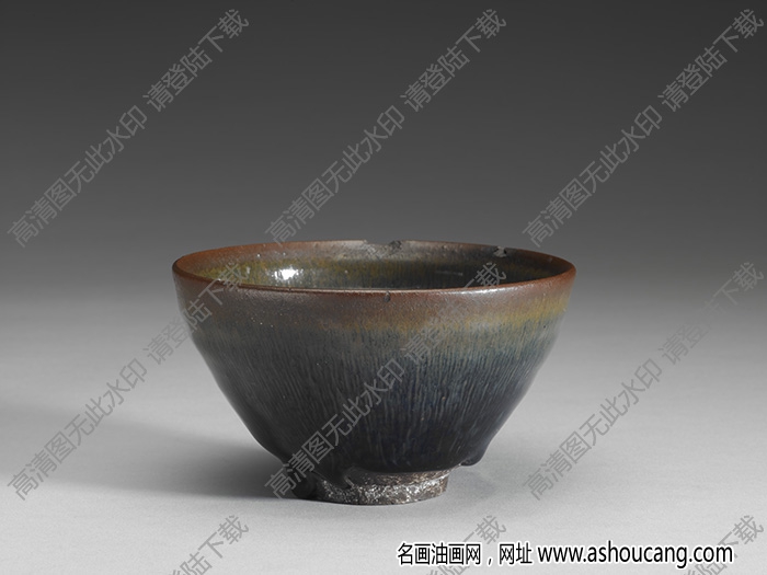 宋 建窯黑釉兔毫盞 高清大圖下載