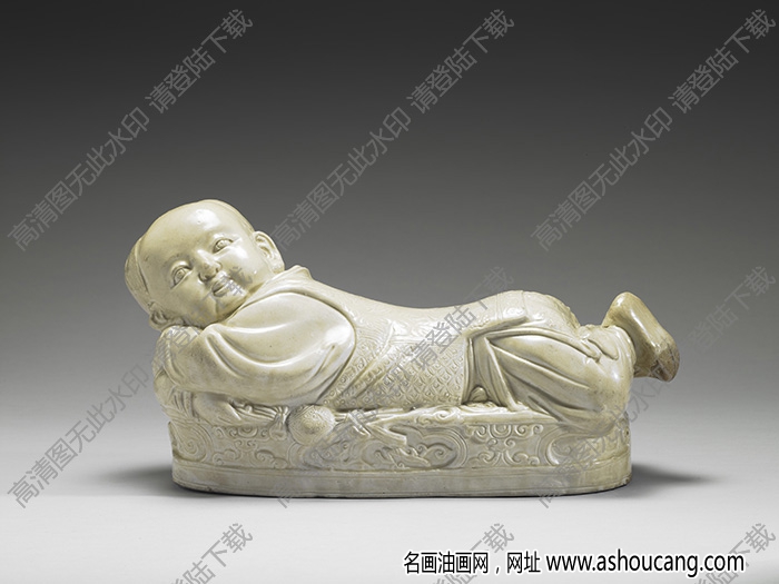 北宋 定窯白瓷嬰兒枕 高清大圖下載