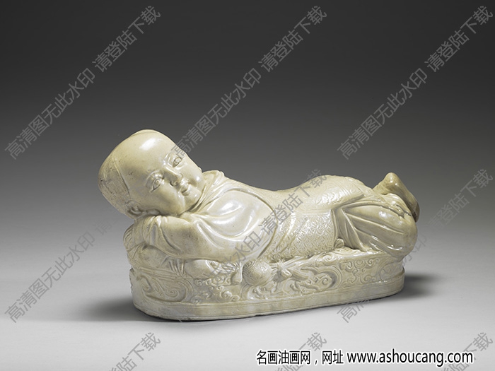 北宋 定窯白瓷嬰兒枕 高清大圖下載