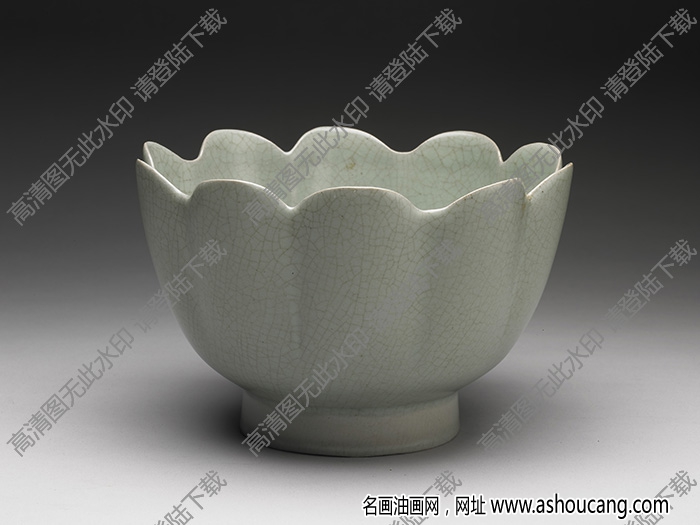 北宋 汝窯青瓷蓮花式溫碗 高清大圖下載