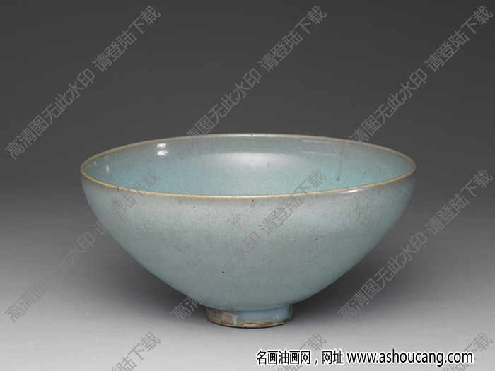 元 鈞窯天藍(lán)碗 高清大圖下載