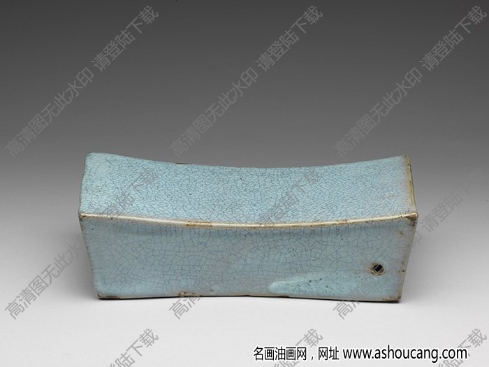 元 鈞窯天藍(lán)長(zhǎng)方枕 高清大圖下載