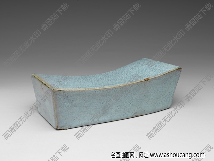 元 鈞窯天藍(lán)長(zhǎng)方枕 高清大圖下載