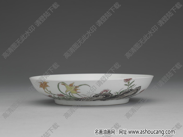 清雍正 琺瑯彩瓷萱花月季碟 高清大圖下載