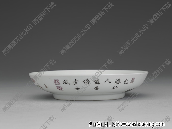 清雍正 琺瑯彩瓷萱花月季碟 高清大圖下載