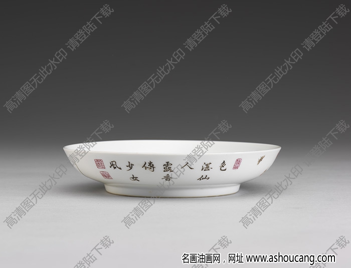 清雍正 琺瑯彩瓷萱花月季碟 高清大圖下載