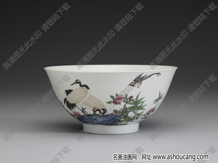 清雍正 琺瑯彩瓷芝仙祝壽圖碗 高清大圖下載