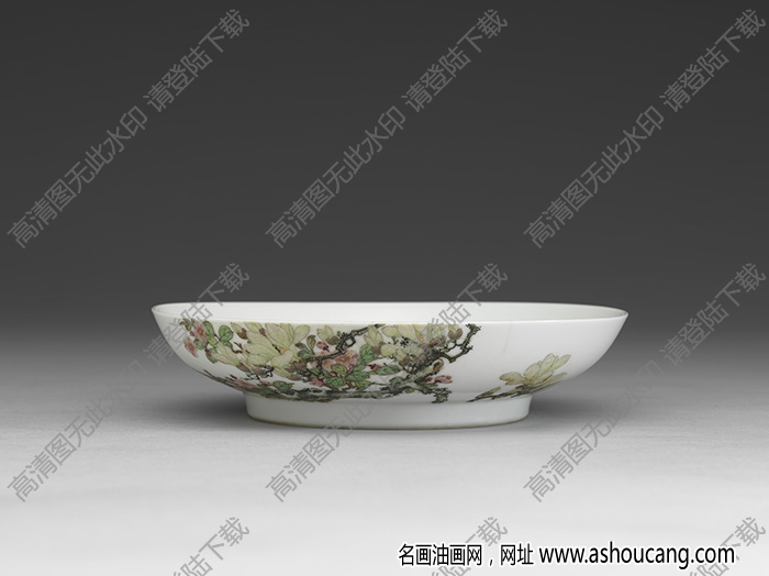 清雍正 琺瑯彩瓷玉棠富貴碟 高清大圖下載