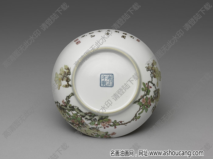 清雍正 琺瑯彩瓷玉棠富貴碟 高清大圖下載