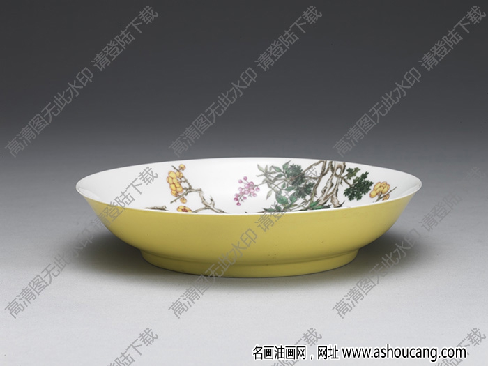 清雍正 琺瑯彩瓷三秀盤 高清大圖下載
