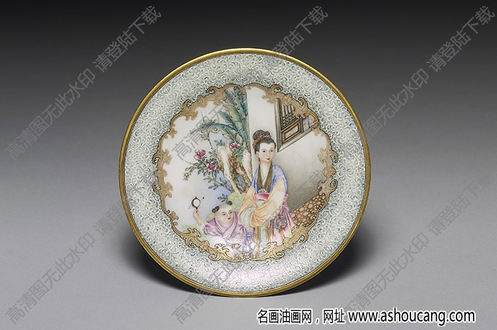 清乾隆 琺瑯彩戲嬰圖碟 高清大圖下載