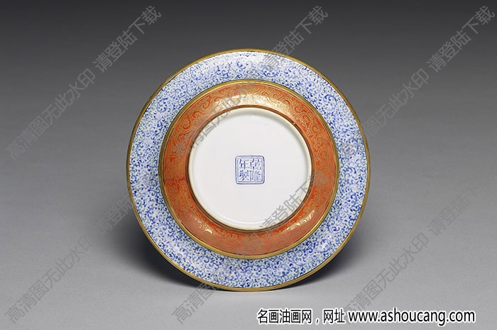 清乾隆 琺瑯彩戲嬰圖碟 高清大圖下載