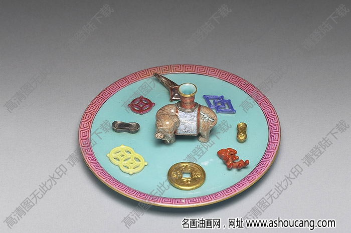 清乾隆 粉彩寶象八寶香插 高清大圖下載