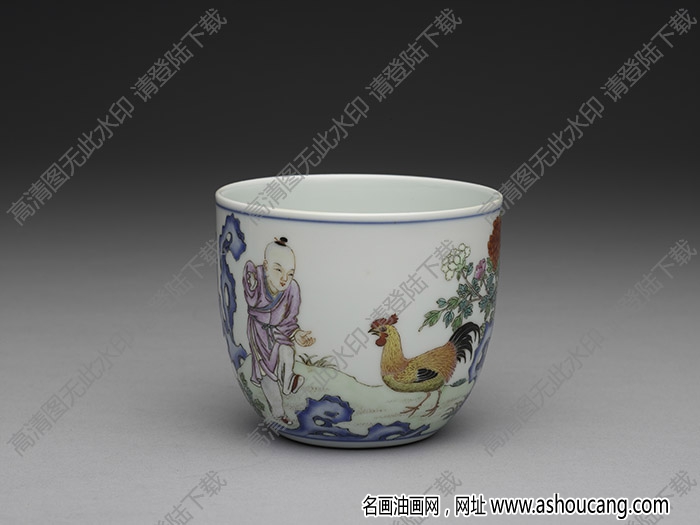 清乾隆 粉彩雞缸杯 高清大圖下載