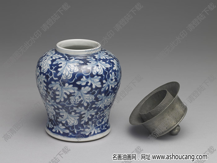 清 青花瓜瓞綿綿蓋罐 高清大圖下載