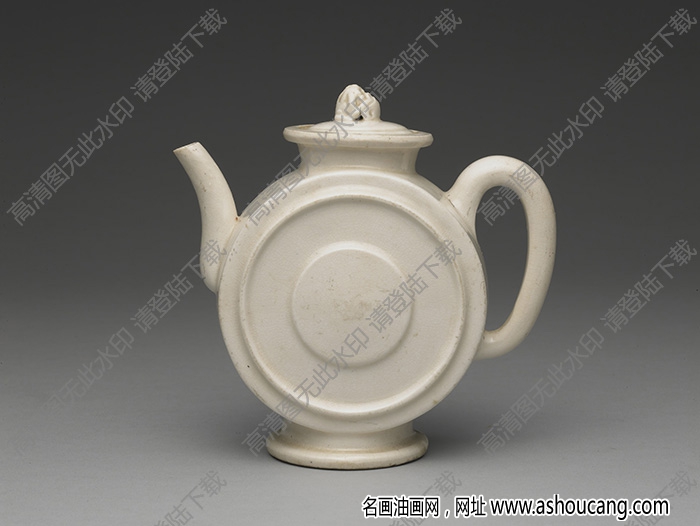 明德化 窯瑩白把壺 高清大圖下載