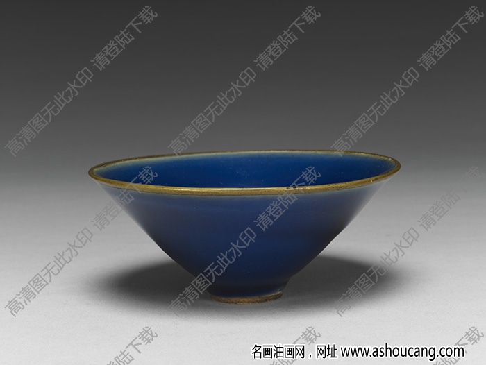 明嘉靖 霽青茶鐘 高清大圖下載