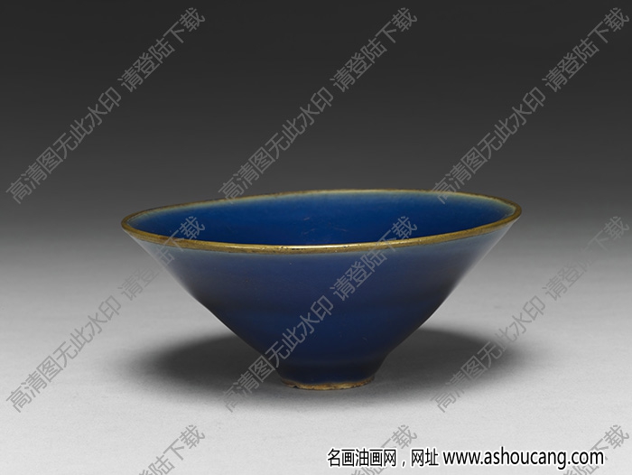 明嘉靖 霽青茶鐘 高清大圖下載