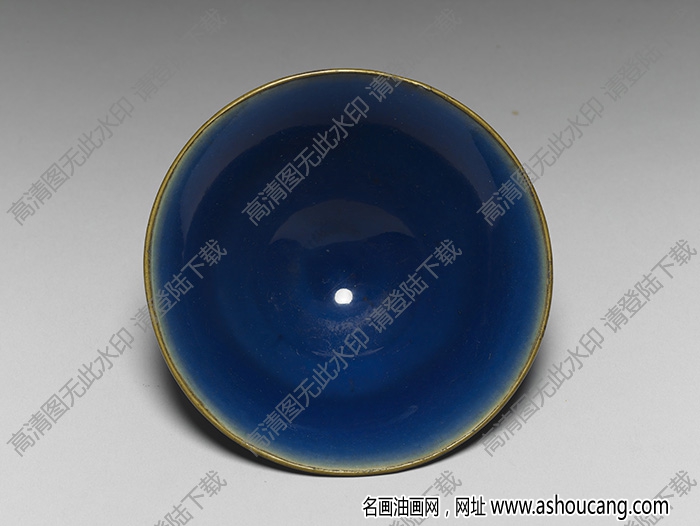 明嘉靖 霽青茶鐘 高清大圖下載