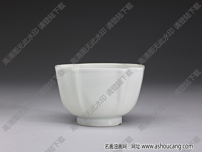 明嘉靖 甜白八方茶鐘 高清大圖下載