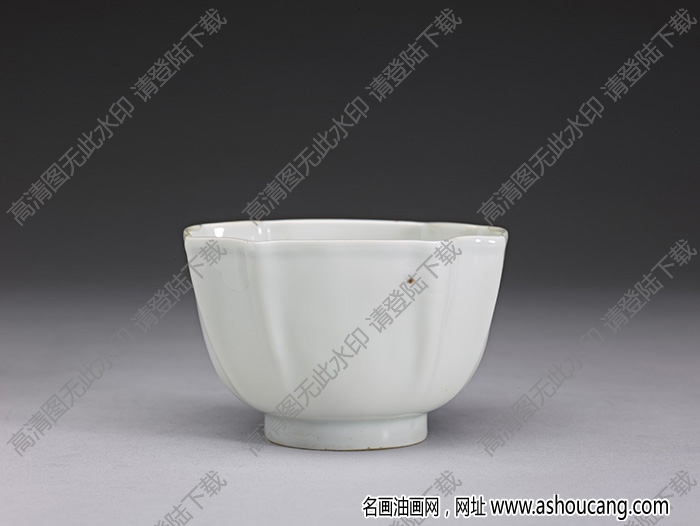明嘉靖 甜白八方茶鐘 高清大圖下載