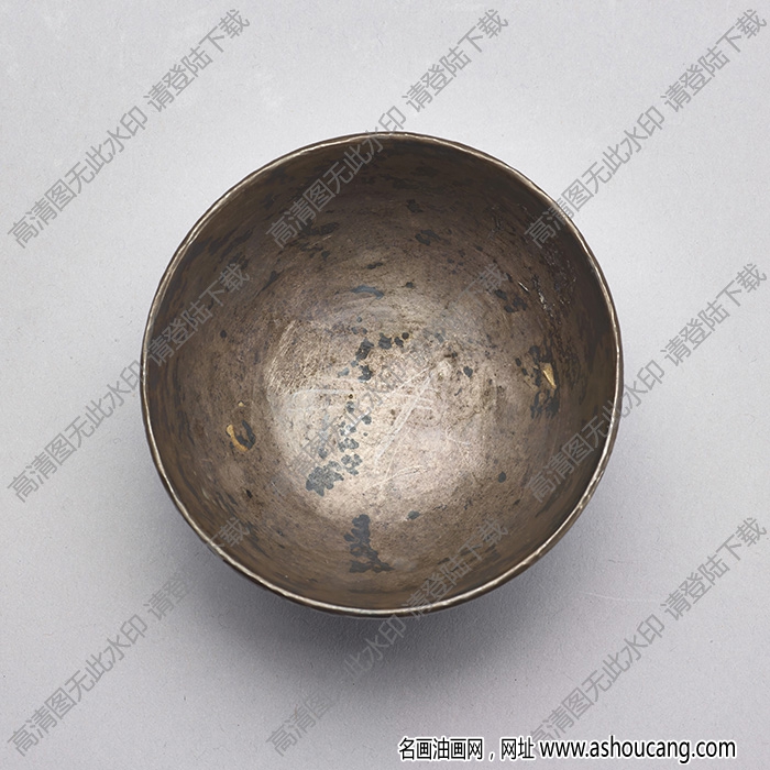 明萬(wàn)歷 青花白地玲瓏銀里茶鐘 高清大圖下載