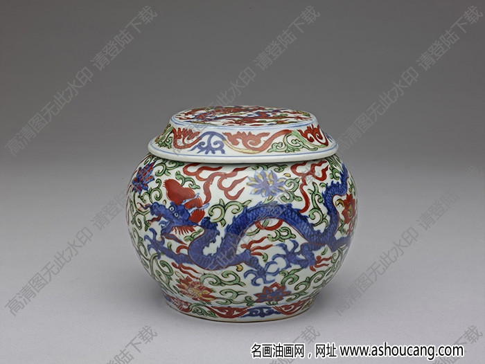 明萬歷 五彩云龍紋茶葉鐘 高清大圖下載