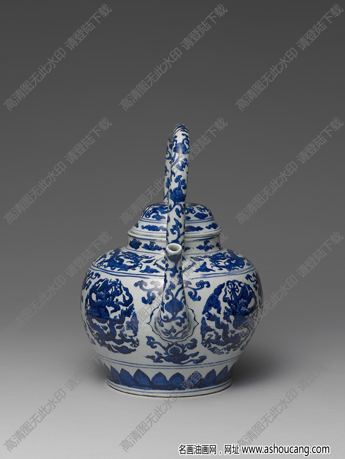 明隆慶 青花云龍?zhí)崃簤?高清大圖下載