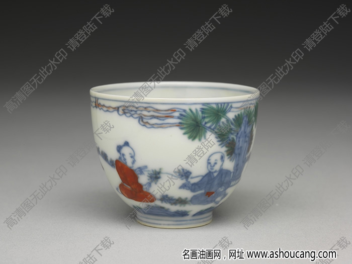 明成化 斗彩嬰戲杯 高清大圖下載