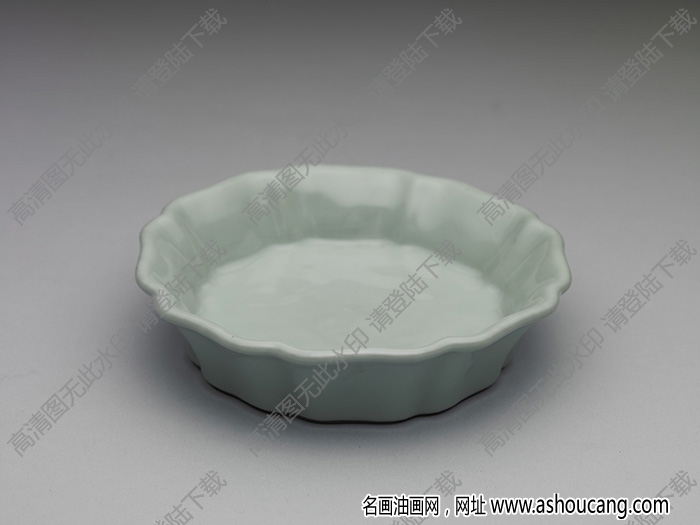 清乾隆 仿官釉青瓷花式洗 高清大圖下載