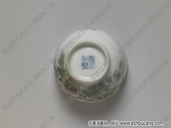 清雍正 琺瑯彩瓷竹雀圖杯 高清大圖下載