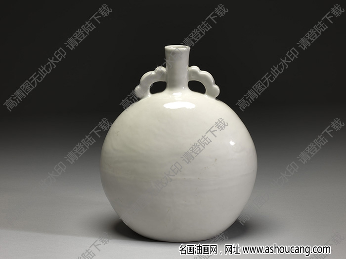 明永樂 甜白如意耳扁壺 高清大圖下載