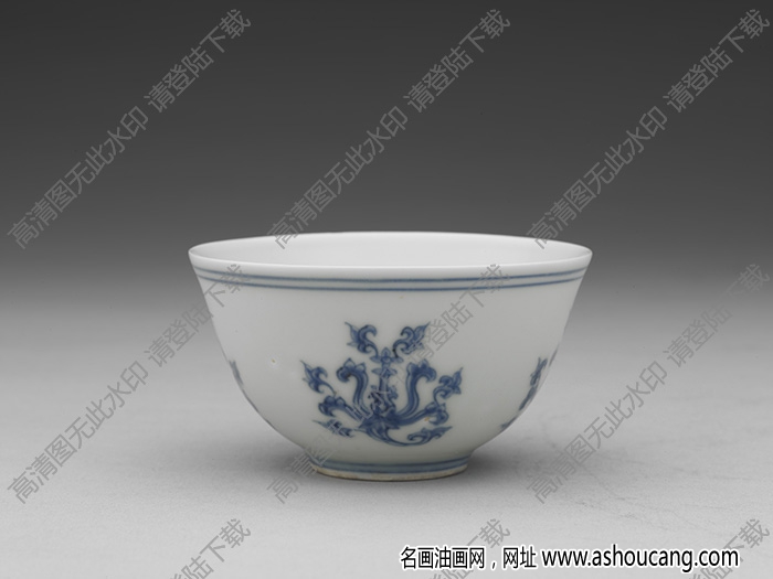 明成化 青花折枝寶蓮紋杯 高清大圖下載