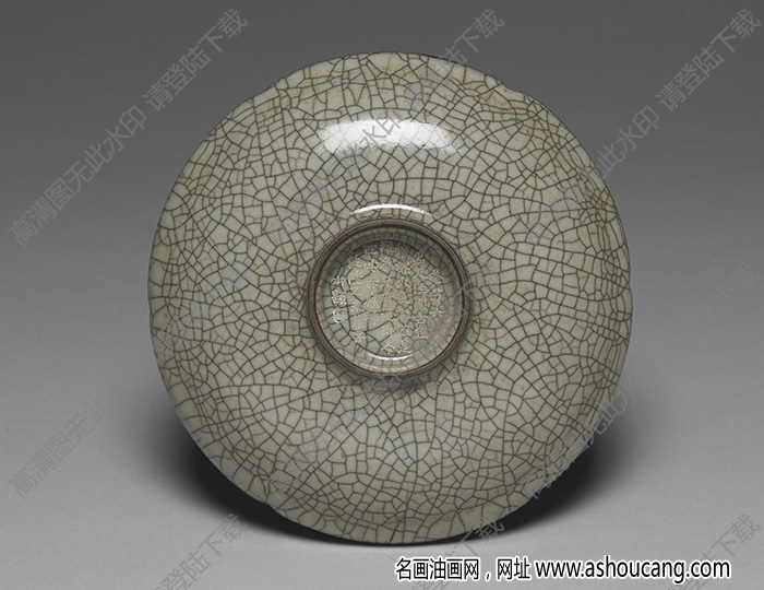 南宋-元 哥窯青瓷葵口盤 高清大圖下載