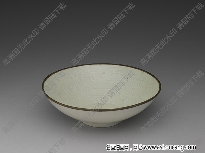 南宋 景德鎮(zhèn)窯系印花博古花卉碗4 高清大圖下載