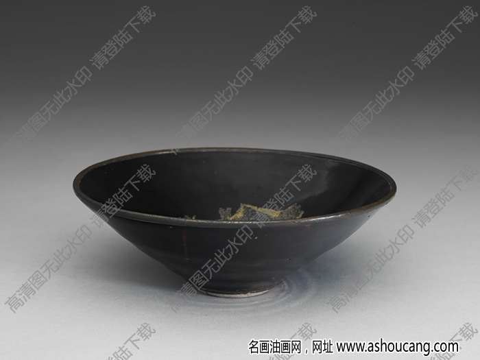 南宋 吉州窯黑釉木葉紋茶盞 高清大圖下載