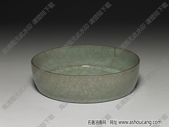 南宋 官窯青瓷印花龍紋洗 高清大圖下載