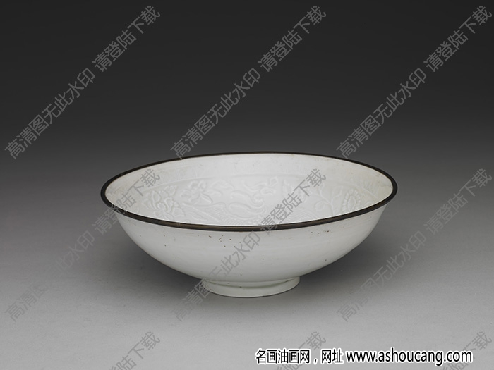 南宋-元 景德鎮(zhèn)窯青白瓷印花雙鳳紋碗 高清大圖下載