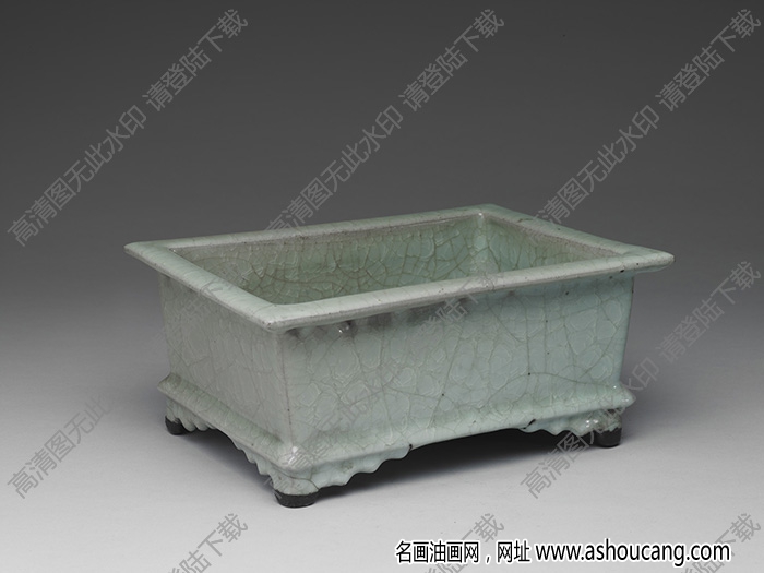 南宋 官窯青瓷長(zhǎng)方盆 高清大圖下載