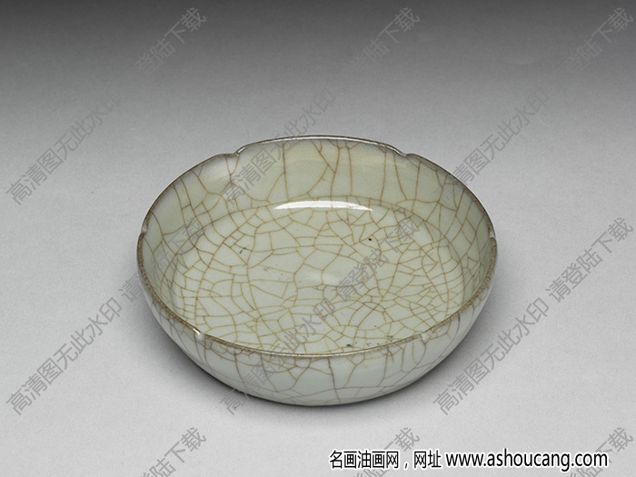 南宋-元 官窯青瓷葵口洗 高清大圖下載