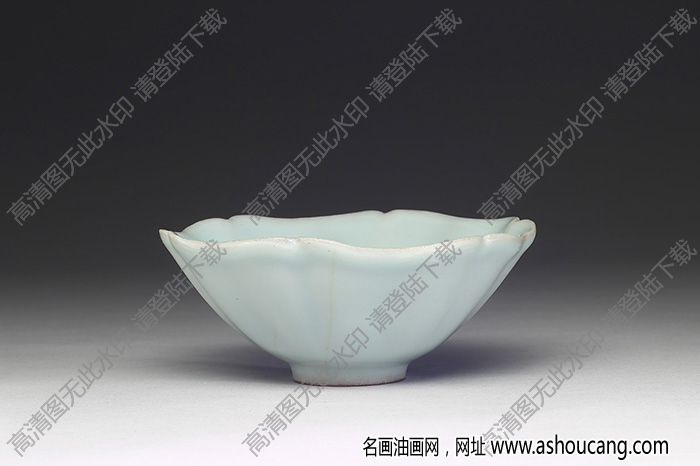 南宋 官窯青瓷葵花式碗 高清大圖下載