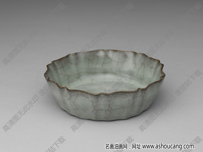 南宋-元 官窯青瓷花式洗 高清大圖下載