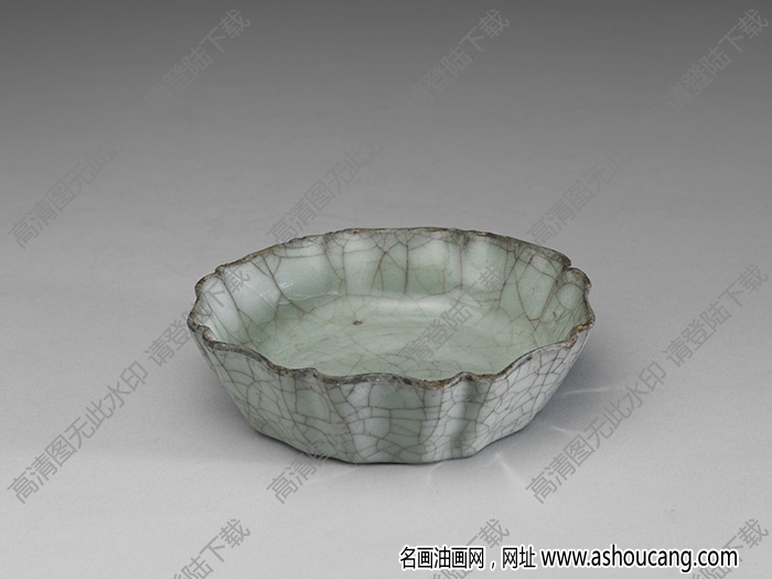 南宋-元 官窯青瓷花式洗 高清大圖下載