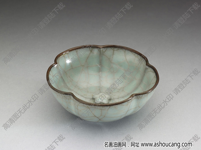 南宋 龍泉窯青瓷梅花式盞 高清大圖下載